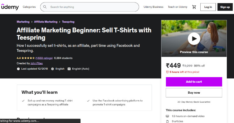 Affiliate Marketing Beginner: Sell T-Shirts with Teespring