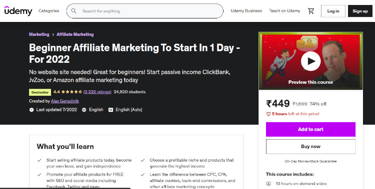 Beginner Affiliate Marketing To Start In 1 Day - For 2022